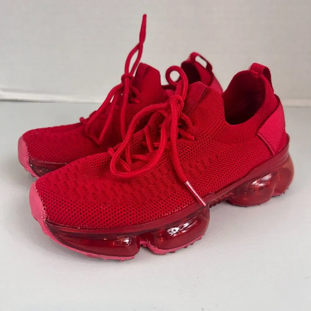Link Kids Lace Up Red Sneakers Size 9
